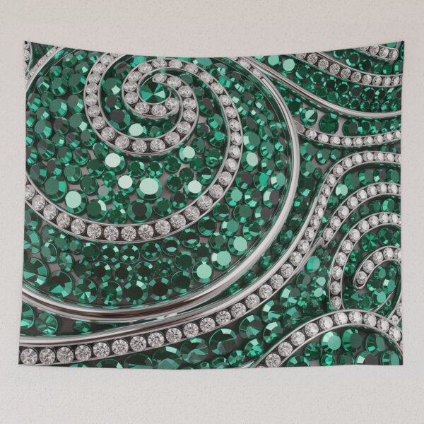 Item preview, Stylish Glam Abstract Emerald Green Swirl Pattern designed and sold by LEILA ART SPACE.