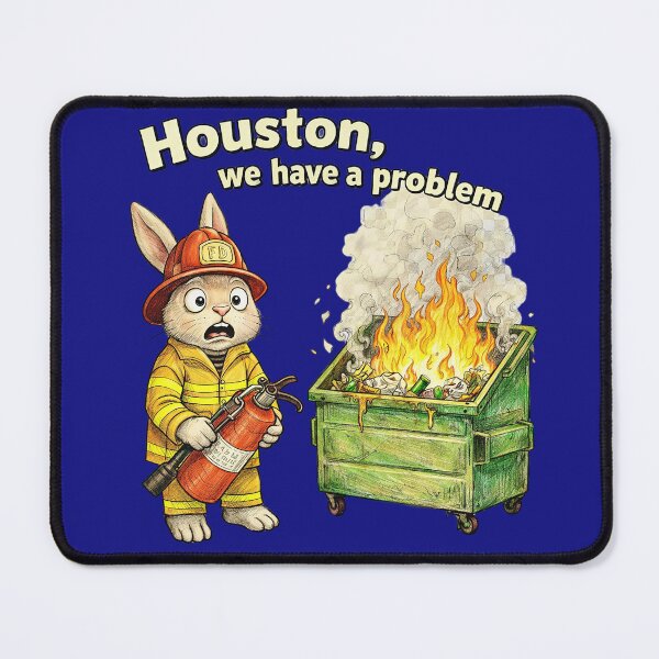 Item preview, Firefighter Rabbit Houston We Have a Problem Sticker – Funny Animal Emergency Art designed and sold by Felixuss.