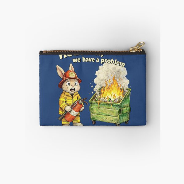 Item preview, Firefighter Rabbit Houston We Have a Problem Sticker – Funny Animal Emergency Art designed and sold by Felixuss.
