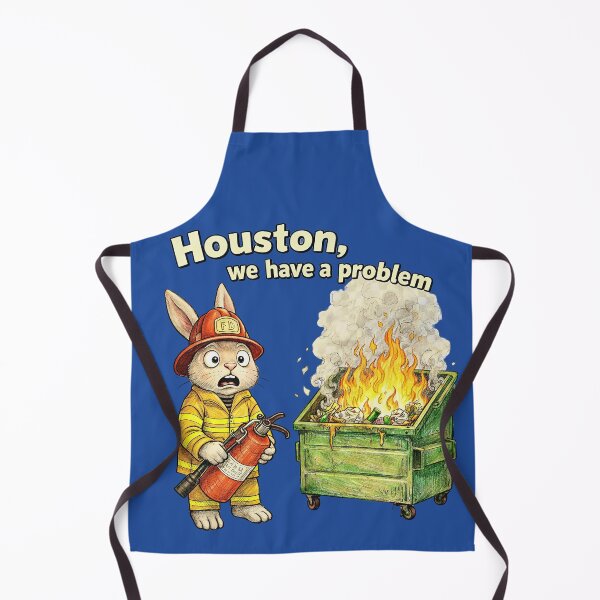 Item preview, Firefighter Rabbit Houston We Have a Problem Sticker – Funny Animal Emergency Art designed and sold by Felixuss.