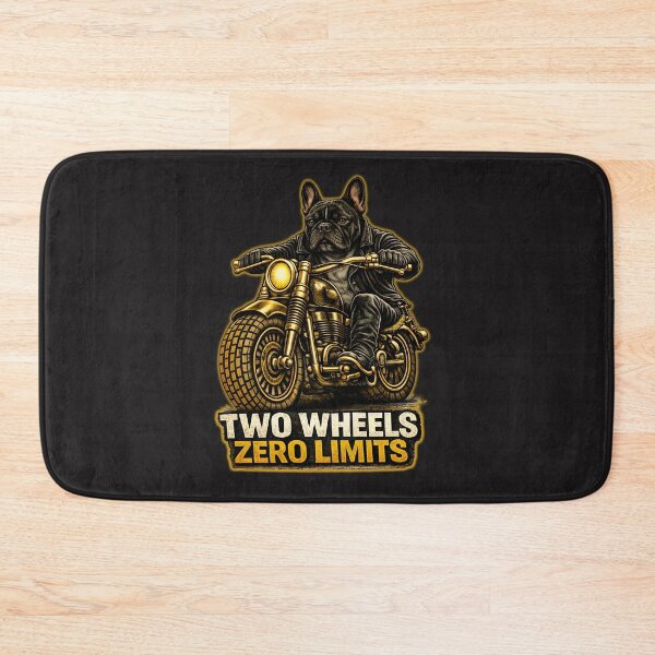Item preview, French Bulldog Biker Two Wheels Zero Limits – Motorcycle Dog Print Design designed and sold by PixelsPaws.