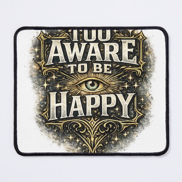 Item preview, Too Aware To Be Happy Typography designed and sold by Deadpan Studio.