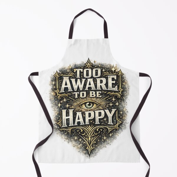 Item preview, Too Aware To Be Happy Typography designed and sold by Deadpan Studio.