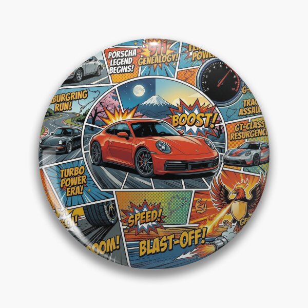 Item preview, Porsche 911 Comic Pop Art – Turbo Boost Racing Poster Design designed and sold by GT Garage.