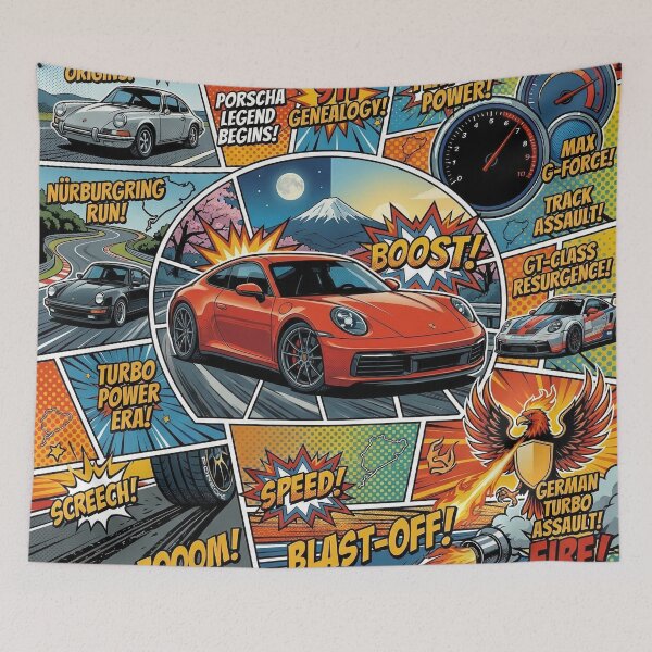 Item preview, Porsche 911 Comic Pop Art – Turbo Boost Racing Poster Design designed and sold by GT Garage.