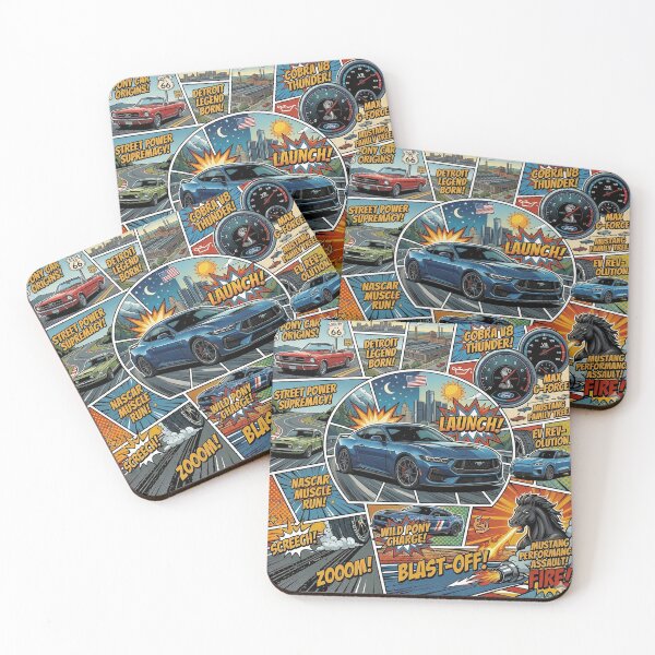 Item preview, Ford Mustang Pop Art Comic – American Muscle Car Power Design designed and sold by GT Garage.