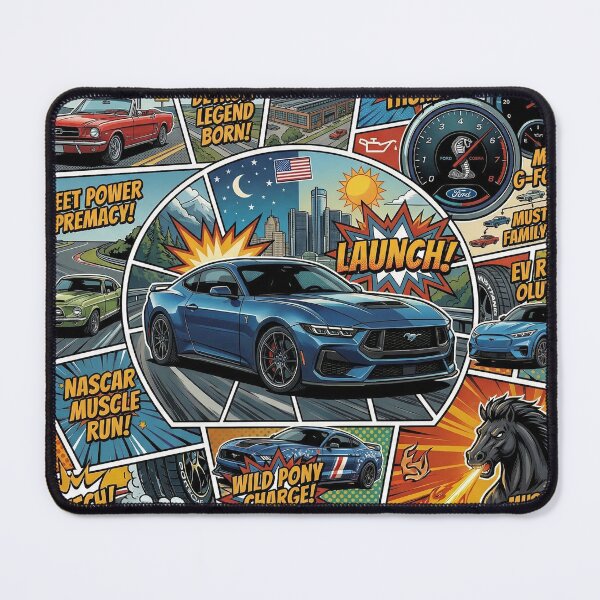 Item preview, Ford Mustang Pop Art Comic – American Muscle Car Power Design designed and sold by GT Garage.