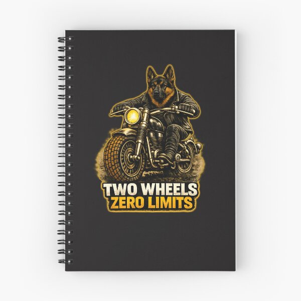 Item preview, German Shepherd Biker Two Wheels Zero Limits – Motorcycle Dog Print Design designed and sold by PixelsPaws.