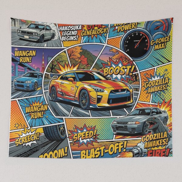Item preview, Nissan GT-R Pop Art Comic – Godzilla Boost Performance Design designed and sold by GT Garage.