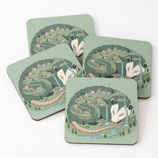 Item preview, Opossum Mountain Village - Whimsical Sleeping Landscape Art designed and sold by Jaroslaw-S.