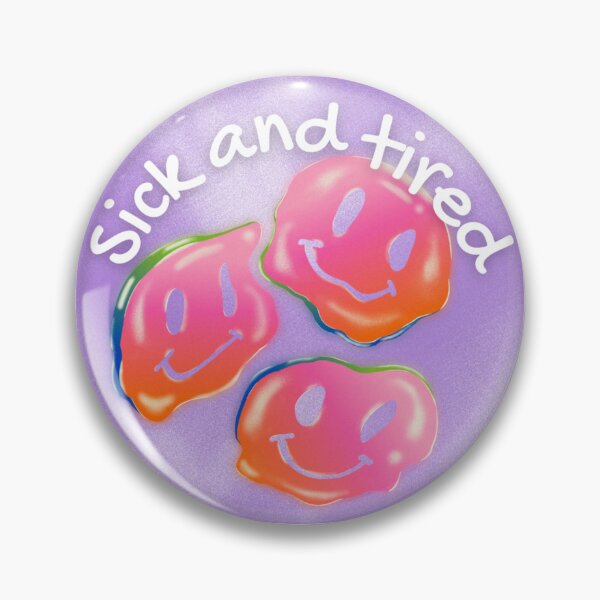 Item preview, Sick and Tired - Melting Smiley Face Y2K Sticker designed and sold by moonchildartgraph.