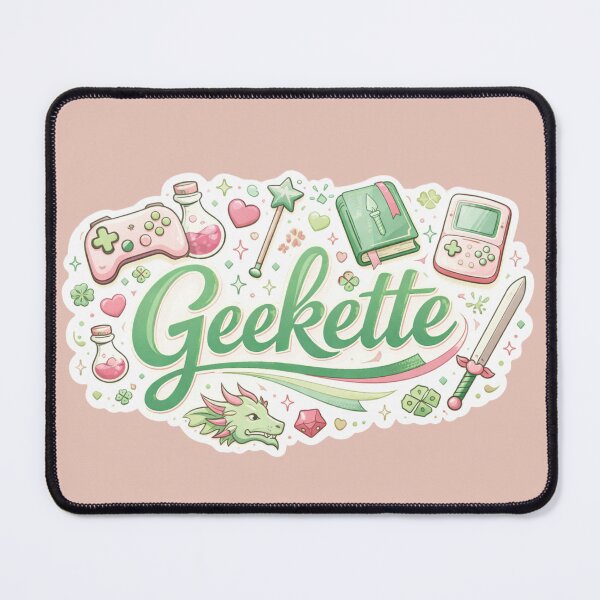 Item preview, Geekette — Design Fantasy Green | Gamer Girl & Dragon designed and sold by Love&Geek.