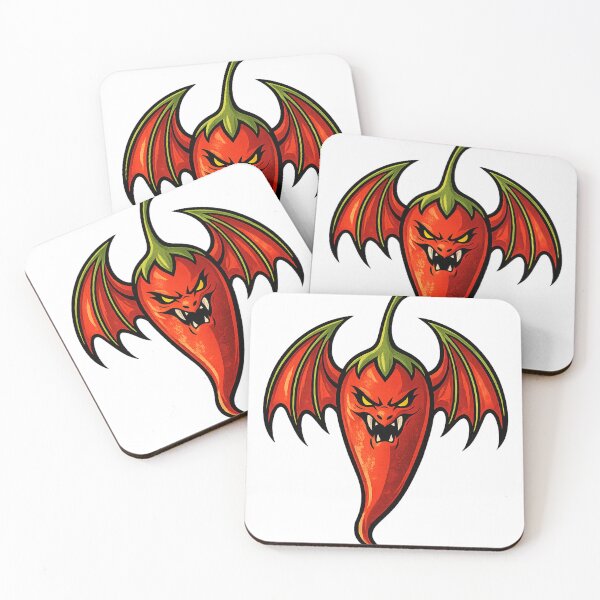 Aperçu de l'œuvre Piment Dragon – Dragon de Feu Épicé | Personnage Alimentaire Minimaliste Sombre créée et vendue par Droosam.