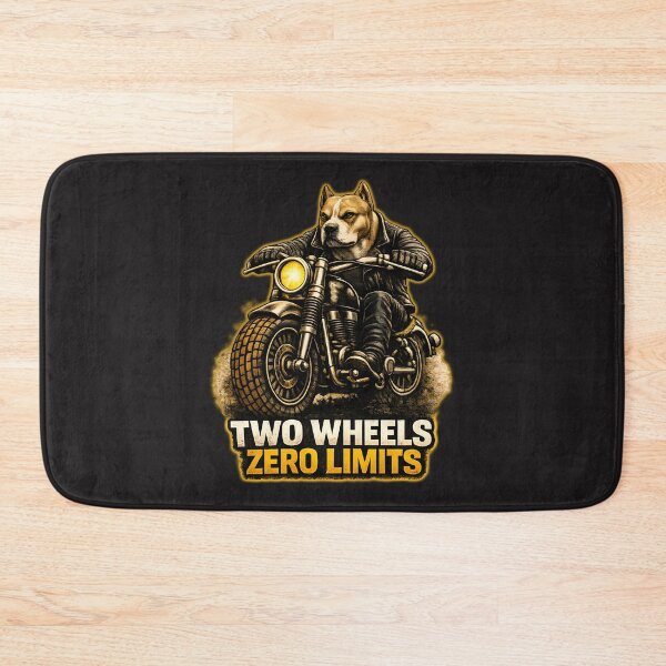 Item preview, Pitbull Biker Two Wheels Zero Limits – Motorcycle Dog Print Design designed and sold by PixelsPaws.
