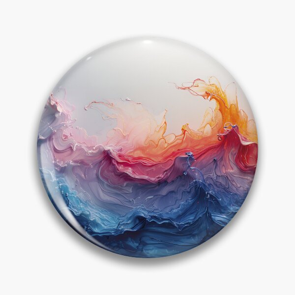 Item preview, Vibrant Fluid Wave Splash - Blue to Fiery Orange Abstract Art designed and sold by EK-World.