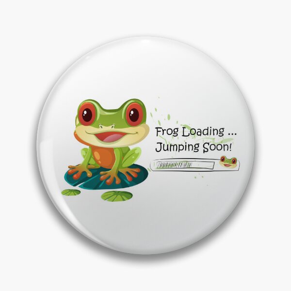 Item preview, Frog Loading Jumping Soon – Kawaii Frog Meme Art designed and sold by Dinaelsherkawy.
