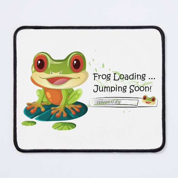 Item preview, Frog Loading Jumping Soon – Kawaii Frog Meme Art designed and sold by Dinaelsherkawy.