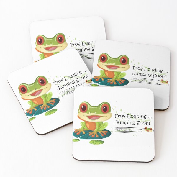 Item preview, Frog Loading Jumping Soon – Kawaii Frog Meme Art designed and sold by Dinaelsherkawy.