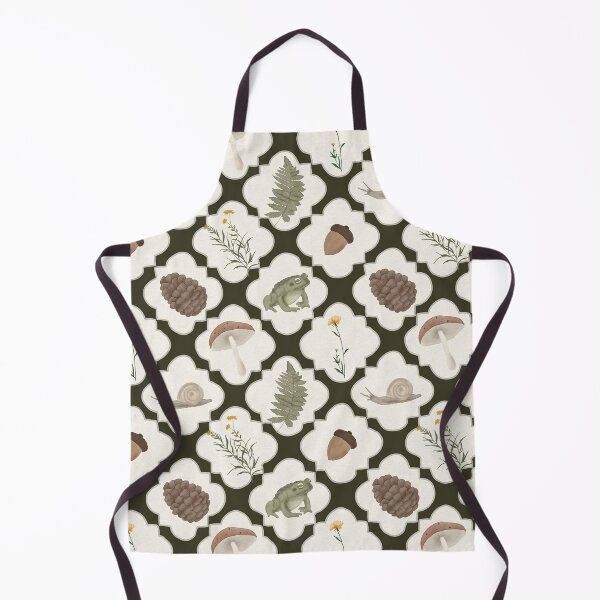 Item preview, Vintage Cottagecore Woodland Toad and Fern Pattern Quatrefoil designed and sold by Seamlessly Buffalo.