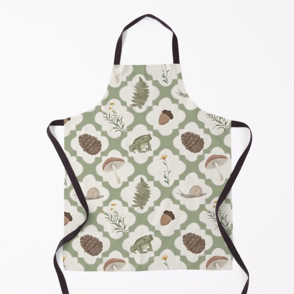 Item preview, Vintage Cottagecore Woodland Toad and Fern Pattern Quatrefoil designed and sold by Seamlessly Buffalo.