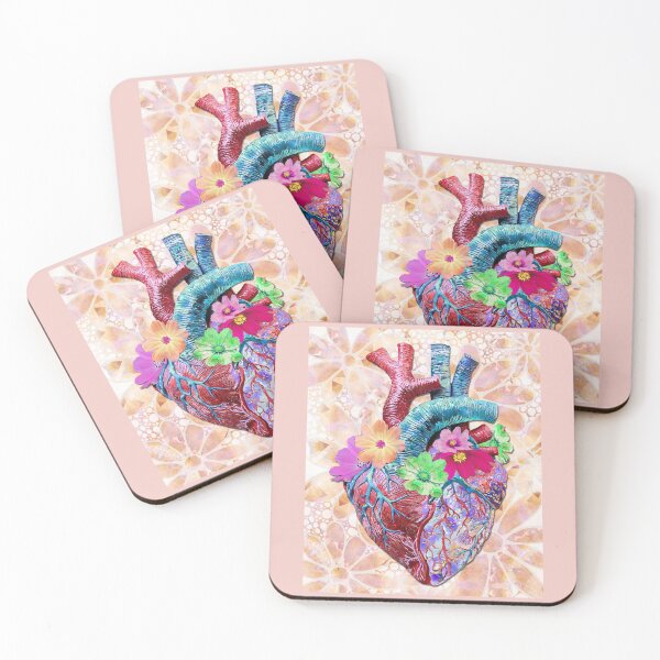 Item preview, Floral Heart Anatomical Art Human Body Anatomy Organ Illustration designed and sold by Sharon Cummings Art.