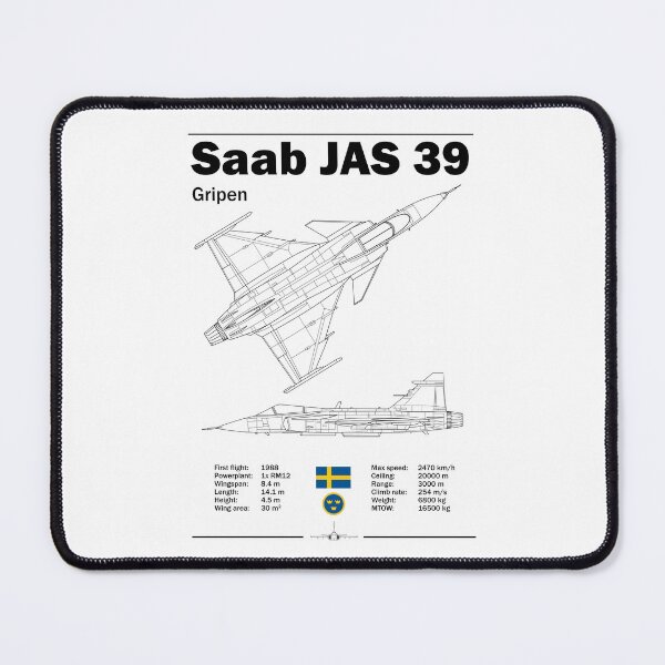 Item preview, Saab JAS 39 Gripen Blueprint – Minimalist Fighter Jet Technical Drawing | Aviation Wall Art designed and sold by Justinian Matieu.
