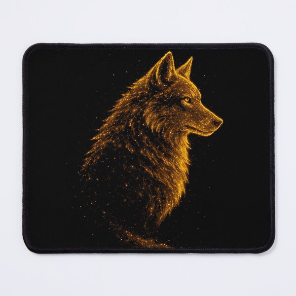Item preview, Golden Wolf Glow | Mystical Sparkling Wolf Silhouette designed and sold by WhyNotZuK.
