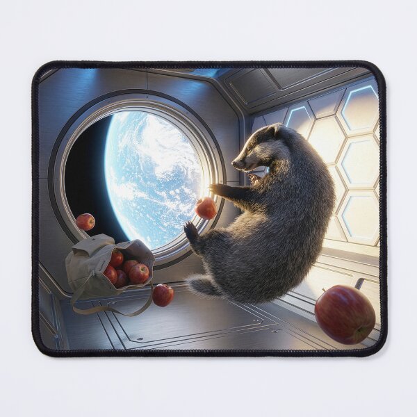 Item preview, Badger Astronaut on Space Station Spills the Apples designed and sold by Tridentulus.