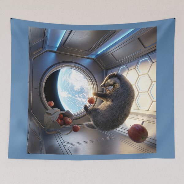 Item preview, Badger Astronaut on Space Station Spills the Apples designed and sold by Tridentulus.