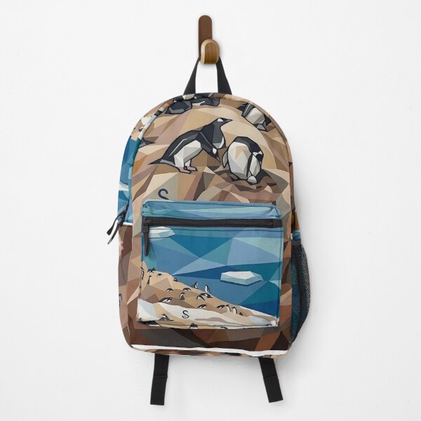 Item preview, Low Poly Penguin Colony Arctic Coast Geometric Ocean Wildlife Art Print designed and sold by Meteor Destroyer.