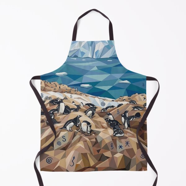 Item preview, Low Poly Penguin Colony Arctic Coast Geometric Ocean Wildlife Art Print designed and sold by Meteor Destroyer.