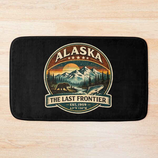 Item preview, Alaska The Last Frontier Vintage Badge – Retro Wilderness Mountain Design designed and sold by ArcticFoxStudio.