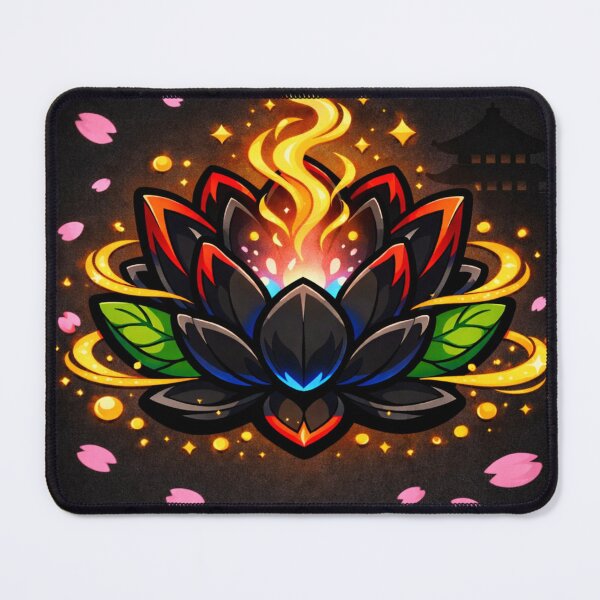 Item preview, Burning Black Lotus Glow | Mystical Flame Lotus Fantasy Art | Neon Spiritual Lotus designed and sold by WhyNotZuK.