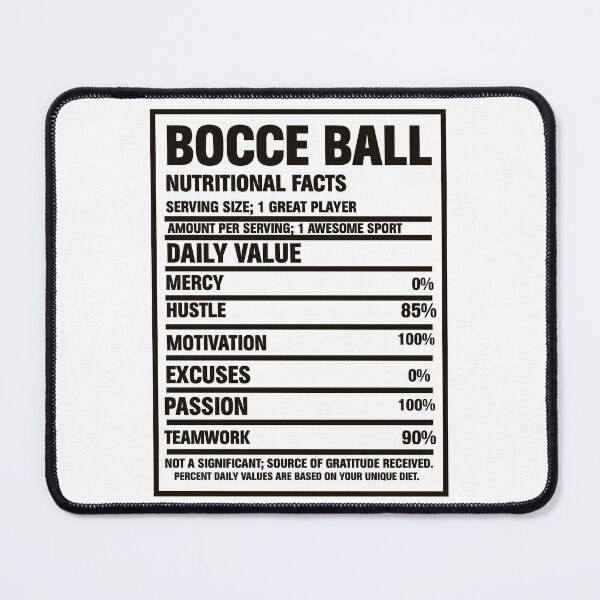 Item preview, Bocce Ball Nutrition Facts – Funny Sports Design designed and sold by EmeraldeaArt.