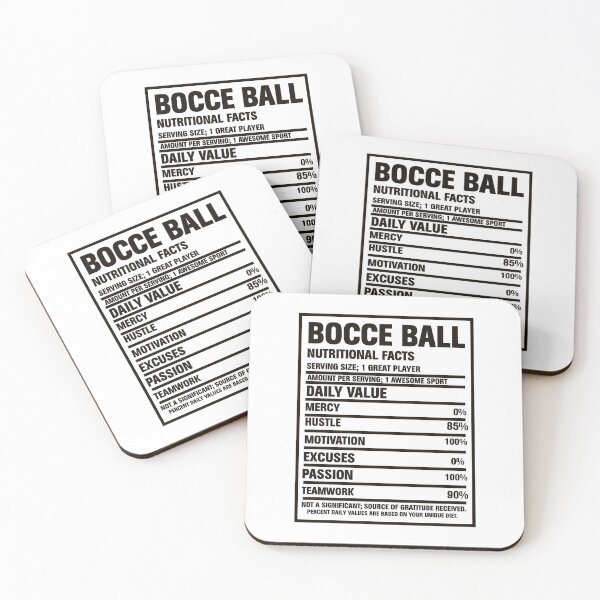 Item preview, Bocce Ball Nutrition Facts – Funny Sports Design designed and sold by EmeraldeaArt.