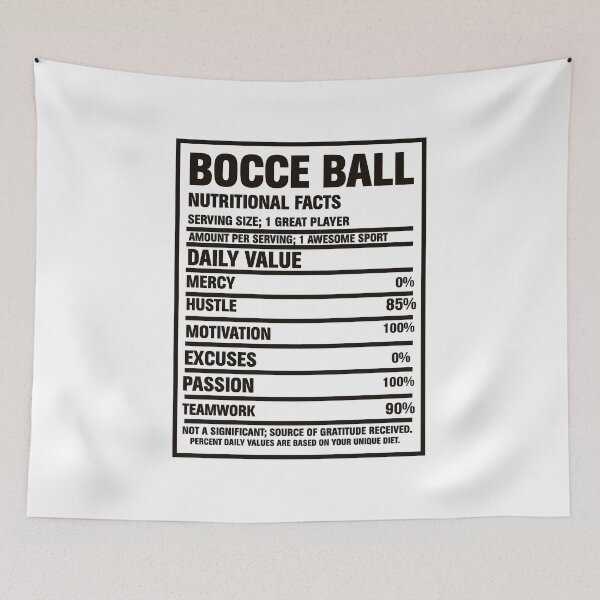Item preview, Bocce Ball Nutrition Facts – Funny Sports Design designed and sold by EmeraldeaArt.
