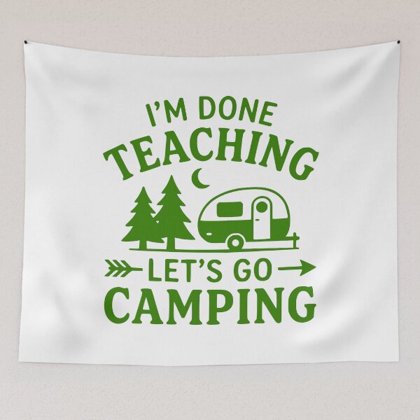 Item preview, Retired Teacher Camping Trailer RV Camper Design designed and sold by PrintAtelier.