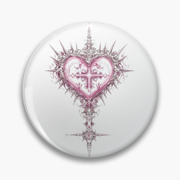 Item preview, y2k metal heart pink designed and sold by 444_Aaron_444.