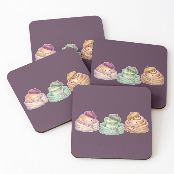 Item preview, Cozy Cafe Friends Sticker Pack – Kawaii Aesthetic Trio designed and sold by MerchYouSearch.