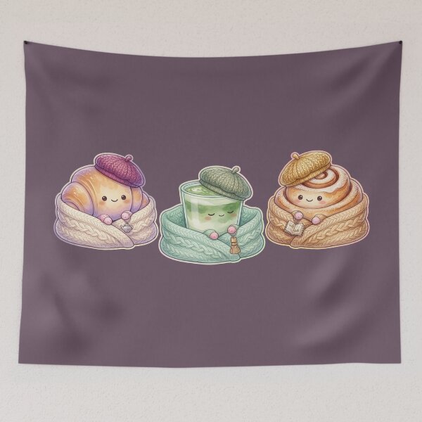 Item preview, Cozy Cafe Friends Sticker Pack – Kawaii Aesthetic Trio designed and sold by MerchYouSearch.