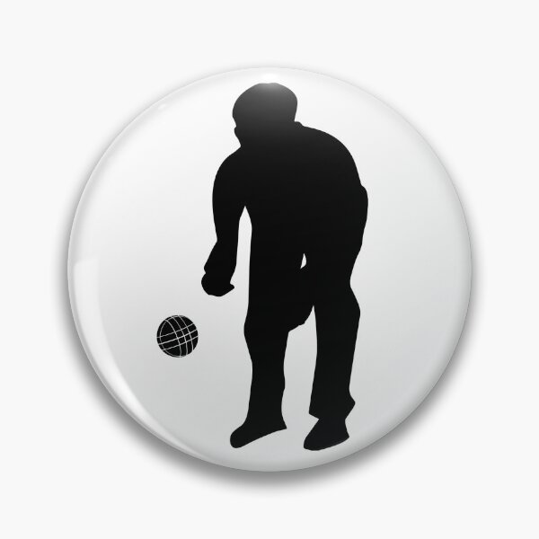 Item preview, Bocce Player Silhouette – Man Throwing Ball Minimal Design designed and sold by EmeraldeaArt.