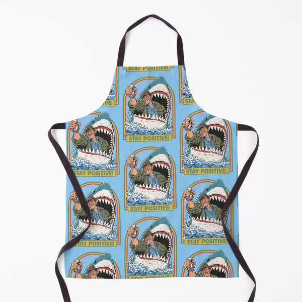 Item preview, Stay Positive - Quint in Shark crushing beer can designed and sold by keytee.