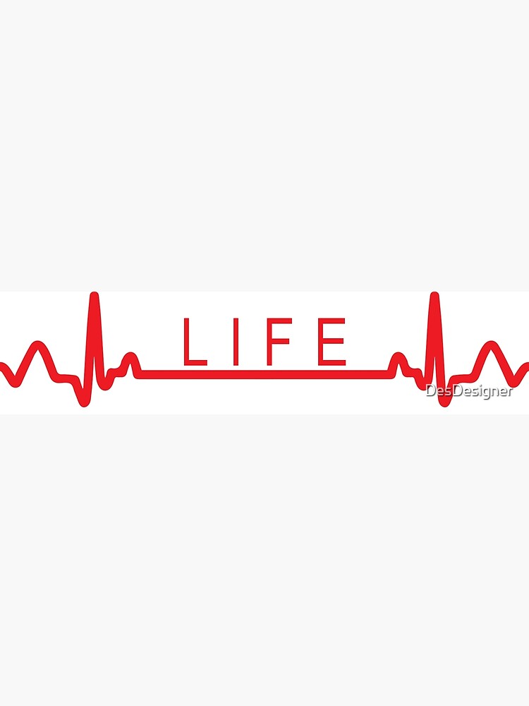 "Lifeline Heart EKG life" Art Print by DesDesigner Redbubble