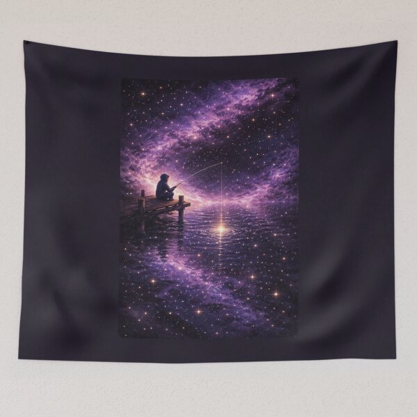 Item preview, Cosmic Dreamscape - Fishing for a Star designed and sold by CyrilloArt.