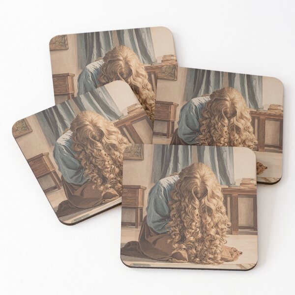 Item preview, Woman with Long Blonde Hair Covering Face in Vintage Room designed and sold by Shannon Hilson.