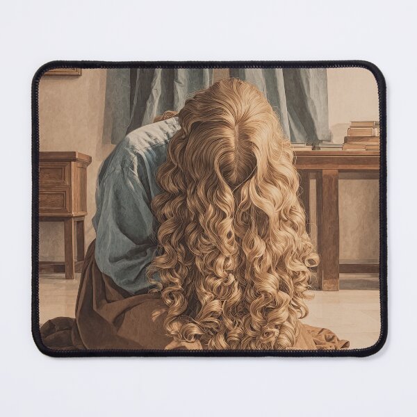 Item preview, Woman with Long Blonde Hair Covering Face in Vintage Room designed and sold by Shannon Hilson.