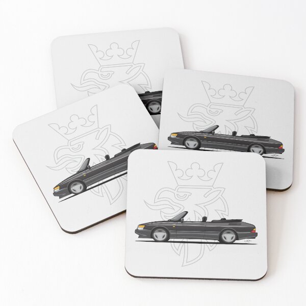 Item preview, Saab 900 Turbo Aero Convertible Illustration Black designed and sold by blackdogshop.