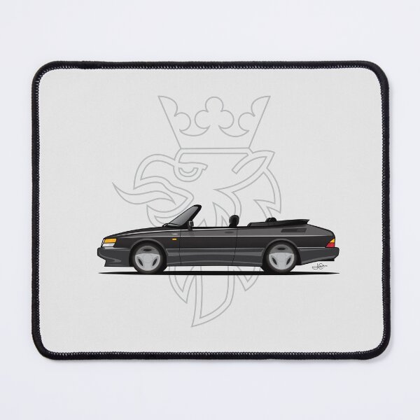 Item preview, Saab 900 Turbo Aero Convertible Illustration Black designed and sold by blackdogshop.
