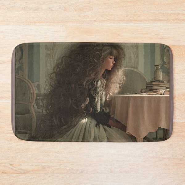 Item preview, Girl with Voluminous Curly Hair Sitting at Table in Soft Light designed and sold by Shannon Hilson.