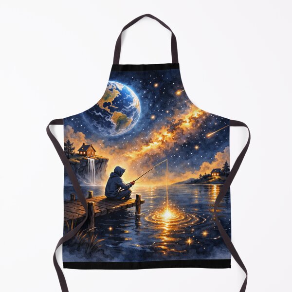 Item preview, Cosmic Fishing Dreamscape – Painted Galaxy Night designed and sold by CyrilloArt.